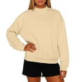 thumbnail image 2 of Womens Oversized Mock Neck Sweatshirt Trendy Long Sleeve Fleece Pullover Fall Tops Winter Turtleneck Sweater, 2 of 6