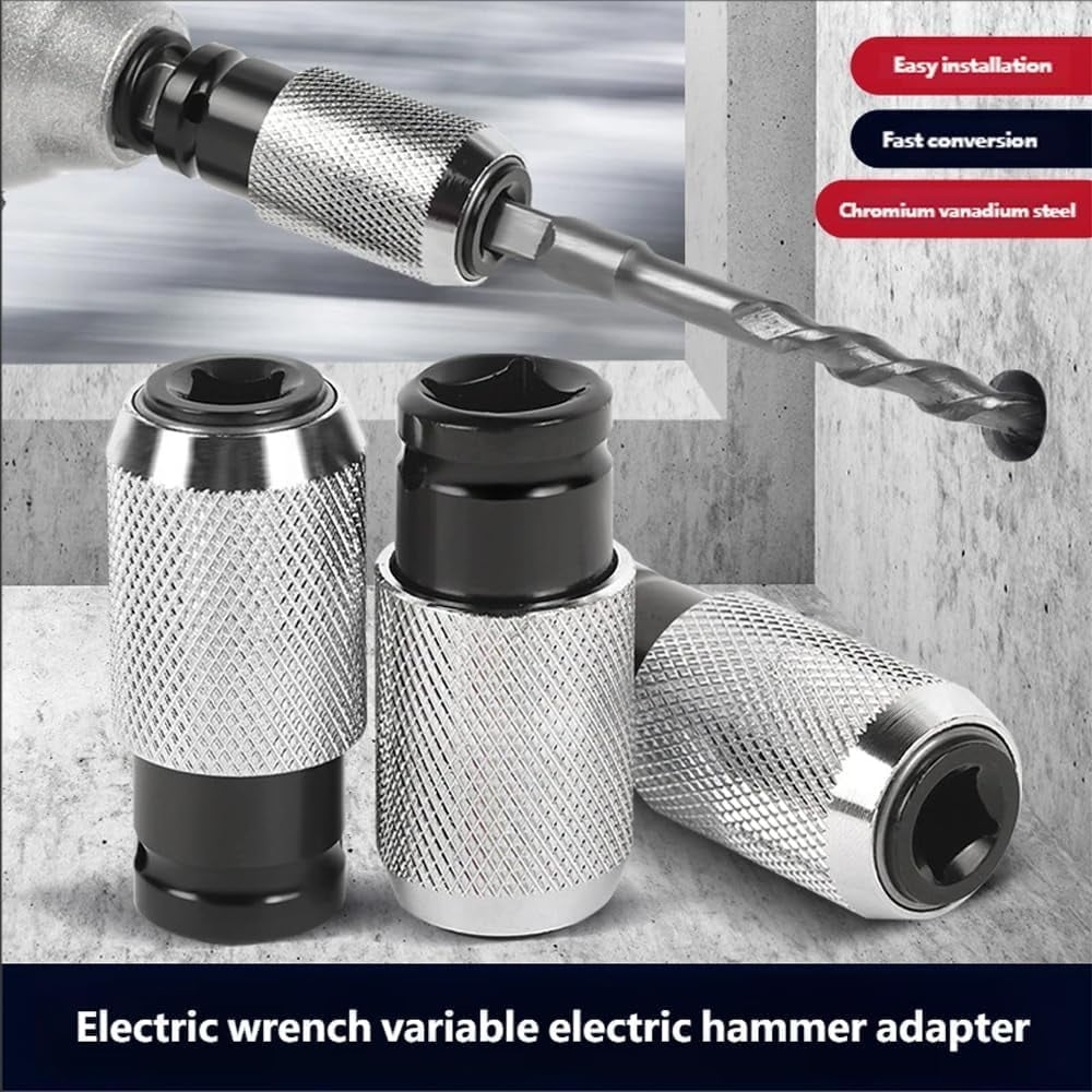 2026 New Rotary Hammer Adapter With Impact Drill Bits Set, Electric Hammer To Drill Converter, Air Hammer Socket Adapter Forged From Chrome Vanadium Steel(2Set)