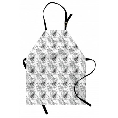 

Botanical Apron Meadow Blossoms Peony Petals Rural Flourish Bouquets Leaf Field Unisex Kitchen Bib with Adjustable Neck for Cooking Gardening Adult Size Charcoal Grey and White by Ambesonne