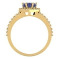 thumbnail image 4 of Halo Engagement Ring for Women - 1.49ct Simulated Tanzanite in 14K Yellow Gold Promise Ring, 4 of 6