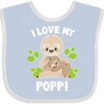 thumbnail image 3 of Inktastic Cute Sloth I Love My Poppi with Green Leaves Boys or Girls Baby Bib, 3 of 4