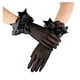 thumbnail image 1 of Guantes de novia para vestido de boda, de malla corta, con lazo de encaje negro, hermosos guantes, 1 of 4