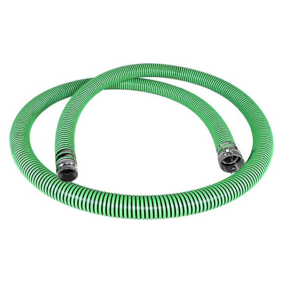 Gloxco Heavy Duty EPDM All Weather Suction Hose Assembly, Black Tube, Lime Green Helix, 3" Inside Diameter Hose with Male x Female Cam and Groove Fittings Installed, 20 ft Length