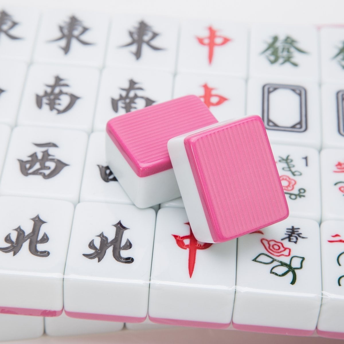 Pink Family Games Mahjong Set Full Size Tournament Table Professional 40mm  Travel Chinese Mahjong Giochi Da Tavolo Party Game