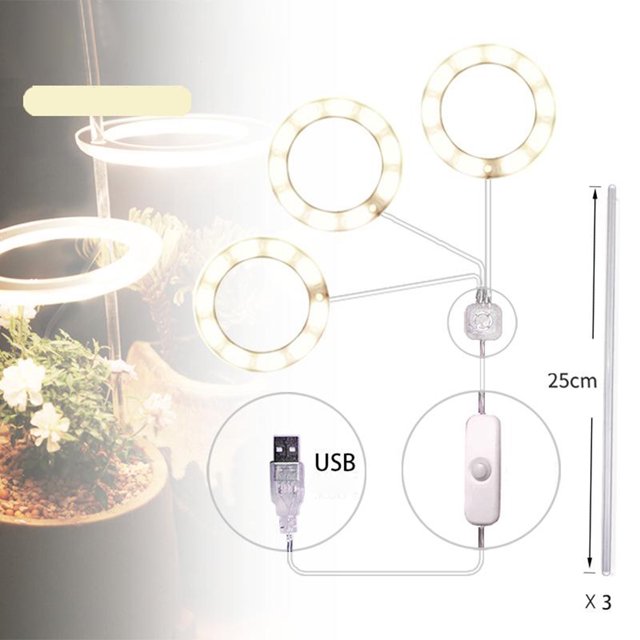 Plantas en macetas interiores led lámpara de CRECIMIENTO lámpara de crecimiento de completo, con Control, USB amarillo shamjiam Luz de crecimiento