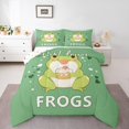 thumbnail image 2 of Erosebridal Frog Comforter Sets Full Size, Cake Dessert Comforters & Duvets, Kawaii Cartoon Decor, Reversible 3pcs, 2 of 7