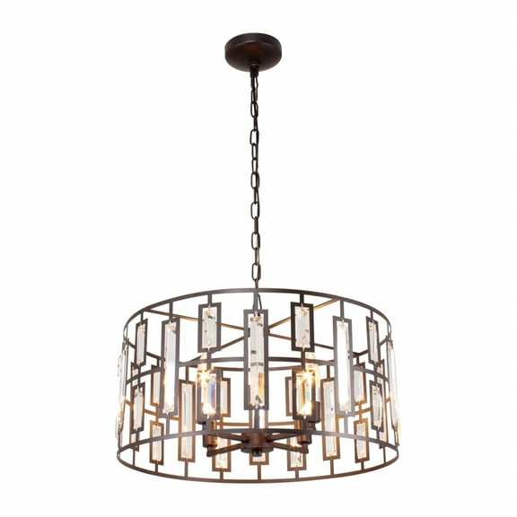 CHLOE Lighting NAOMI Contemporary 4 Light Rubbed Bronze Ceiling Pendant 20" Wide