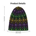 thumbnail image 4 of Rateoe Mardi Gra Geometric Kids Beanie Warm Knit Beanie Hats Boys Girls Winter Hat Soft Slouchy Hats for Kids, 4 of 7