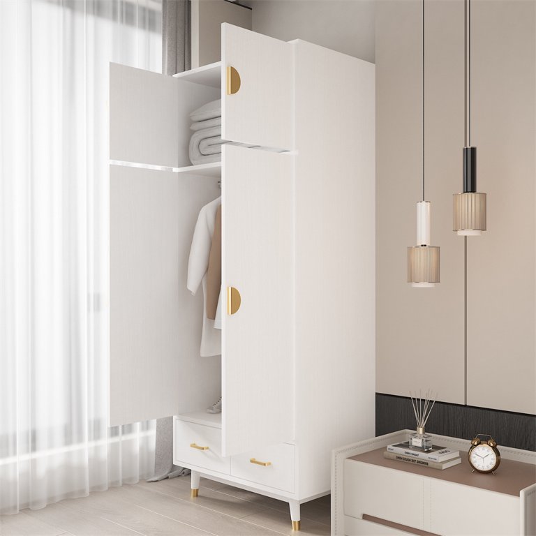 Ktaxon Large Wooden Closet, 2 Drawers & 4 Doors, Versatile