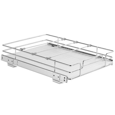 12"W x 17"D Pull Out Cabinet Organizer,Sturdy Chrome-Plated Steel Sliding Shelves – Pull-Out Cabinet Organizers for Bathroom, Kitchen & Pantry Storage
