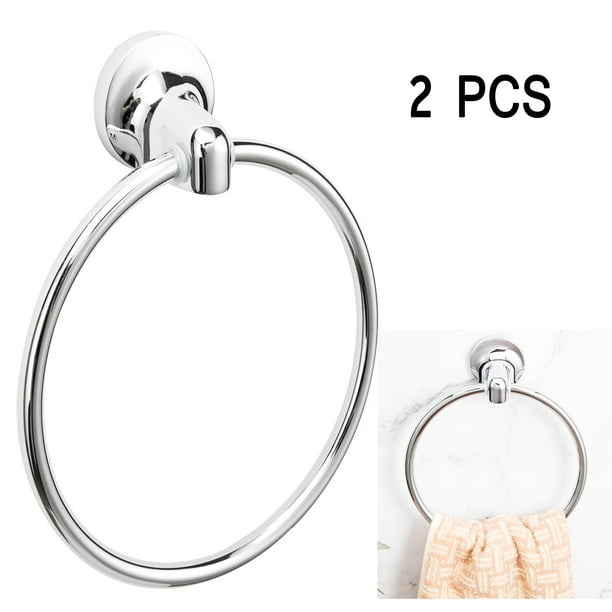 NK HOME 2PCS Towel Ring Bathroom Hand Towel Holder Brushed Nickel