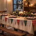 thumbnail image 4 of Miwamany Christmas Pennant Banner, Triangle Flag Bunting with Plaid Snowflake, Holiday Party Indoor Wall Hanging Decor, 49.6 Inch Paper Garland, Christmas Decorations Indoor, 4 of 8