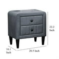 thumbnail image 5 of Rheo Nightstand, 2 Drawers, 22 Inch Upholstered in Dark Gray Velvet, 5 of 6