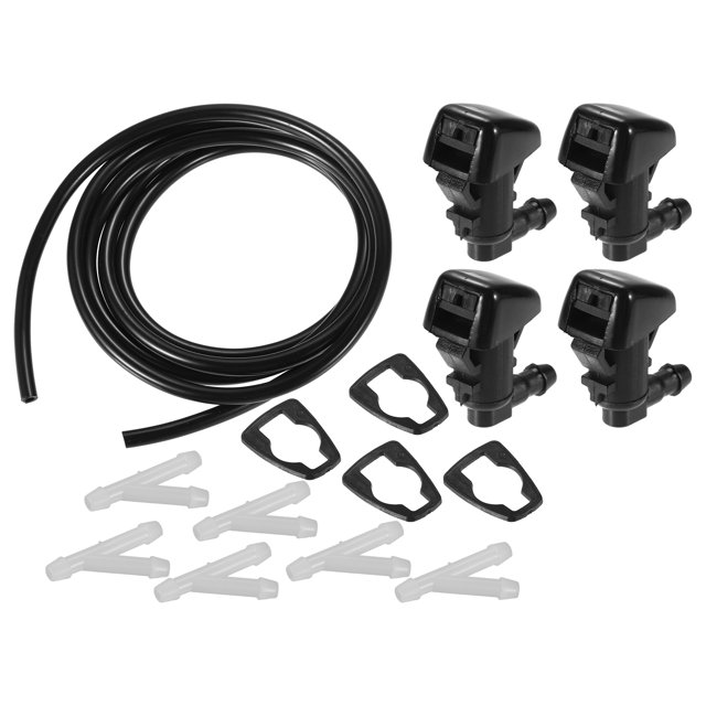 Boquilla de limpiaparabrisas para Ram 5500 Durable No.5303833AA boquilla de rociador de limpiaparabrisas frontal negro con manguera y conectores 1 Juego