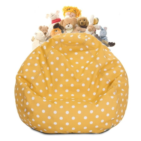 Orange Bean Bag Chair Majestic Home Goods Ikat Dot Stuffed Animal Storage Bean Bag Chair Cover w/ Transparent Mesh Base, Multiple Colors ()