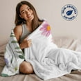 thumbnail image 2 of Rustic Watercolor Floral Throw Blankets, Wild Flowers Pink Yellow Green Soft Fleece Blanket Decorative for Home Sofa Couch Chair Living Bedroom, 40x50 inches,, 2 of 8