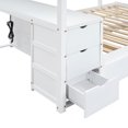 thumbnail image 6 of Full-Over-Full Bunk Bed with Twin size Trundle & Full-Length Guardrail, Wood Bunk Bed Frame with Storage & Build-in Desk, White, 6 of 7