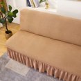 thumbnail image 3 of Sofa cover without armrests Light brown stretch sofa cover, 3 of 5