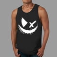 thumbnail image 2 of UVEASISHA Men's Novelty Sleeveless Tank Tops Gothic Spooky Face Print Sleeveless Tshirt Breathable Lightweight Muscle Shirt Halloween Casual Top for Party Streetwear Black S, 2 of 6