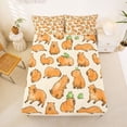 thumbnail image 5 of Erosebridal Cute Animal Capybara Full Size Sheets For Capybara Lover,Green Kawaii Frogs Bed Sheets For Girls Kids 4 Pieces, 5 of 6