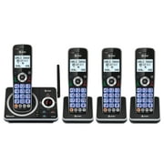 AT&T 4-Handset Expandable Cordless Phone with Unsurpassed Range, Bluetooth Connect to Cell, Smart Call Blocker and Answering System, DLP72412 (Black)
