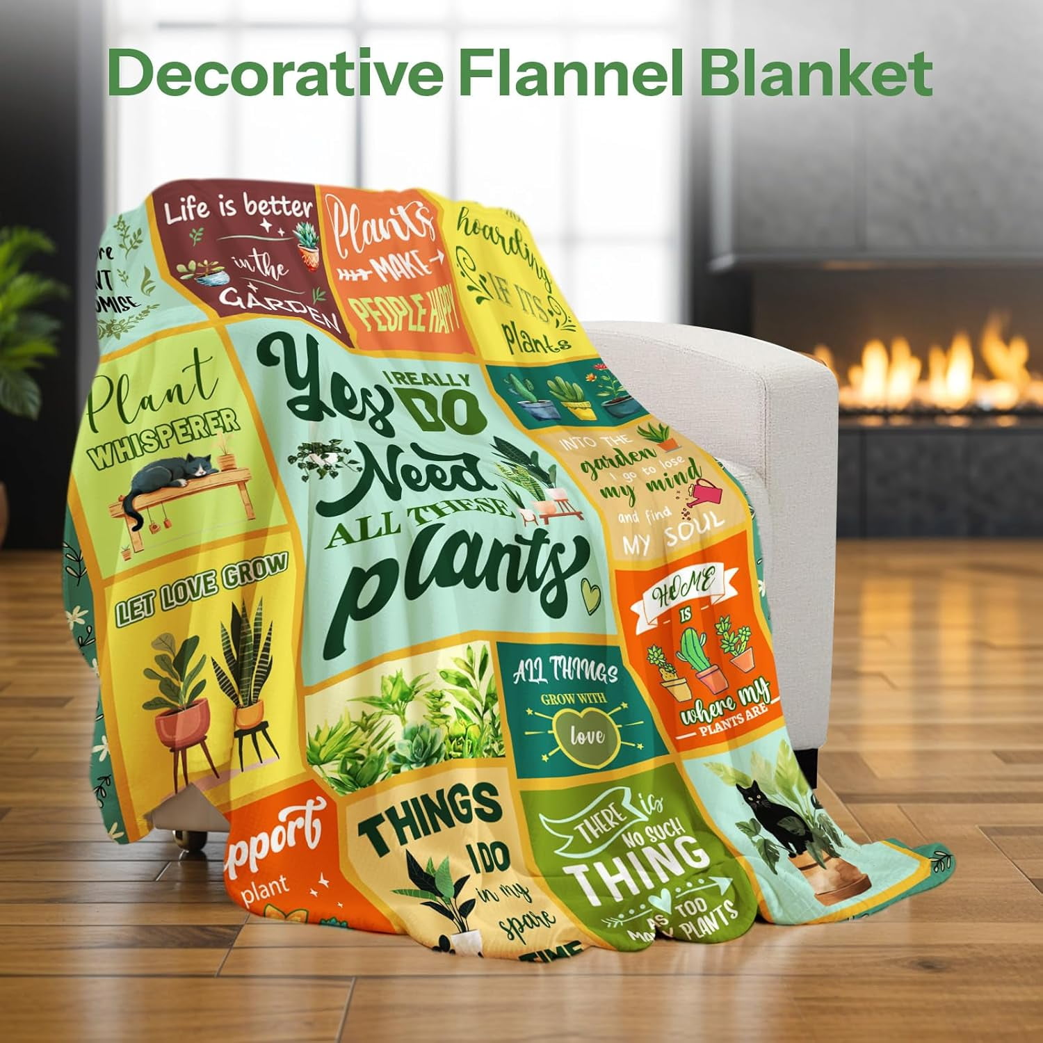 Gardening Gifts for Women, Plant Gifts for Women, Plant Gifts for Plant Lovers, Plant Lover Gifts for Women, Plant Blanket for Plant Lover Mom Grandma on Mothers Day Thanksgiving Christmas