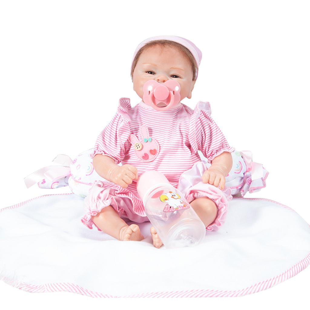New Born Baby Doll 45cm 18" Soft Bodied Vinyl Doll with Extra Outfit in Box 