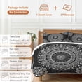 thumbnail image 6 of 3 Piece Black Boho Duvet Cover Set Queen Size,Microfiber Comforter/Quilt Cover with Corner Ties and 2 Pillowcases,Retro Farmhouse Neutral Abstract Geometric All Season Bedding with Zipper Closure, 6 of 8