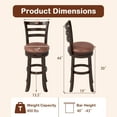 thumbnail image 3 of Costway 30" Bar Height Swivel Barstools Set of 4 with Back, Faux Leather Seat for Pub, 3 of 9