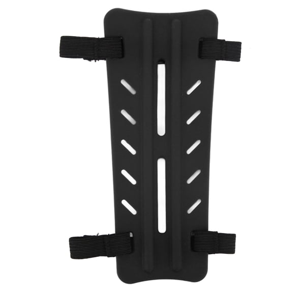 Protector de brazo de goma para tiro con arco, accesorio de caza con 2 hebillas de correa para adultos y niños, color negro