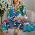 thumbnail image 6 of Uemuo Little Sea Turtles Pattern Womens Pajama Sets,PJ Set for Women,Pajamas for Women Logo,Long Sleeve Pajama Set for Women,Soft Long Sleeve Top With Pants-X-Large, 6 of 9