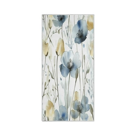 Quick-Drying Towel 30 x 15 Inch Yoga Towels Bath Towels Hand Bath Towels Sport Towel Water Absorption Light Easy to Store and Carry Gray Watercolor Flowers