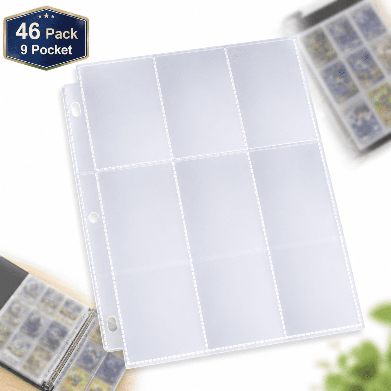 sd card binder sleeve Performore 9-pocket Trading Sleeves for 3 Ring Binders | Baseball, Sports Card Protector Sheets | Plastic Top Loader Pages and other paper hobbies 3x5 Card Sleeves For Index