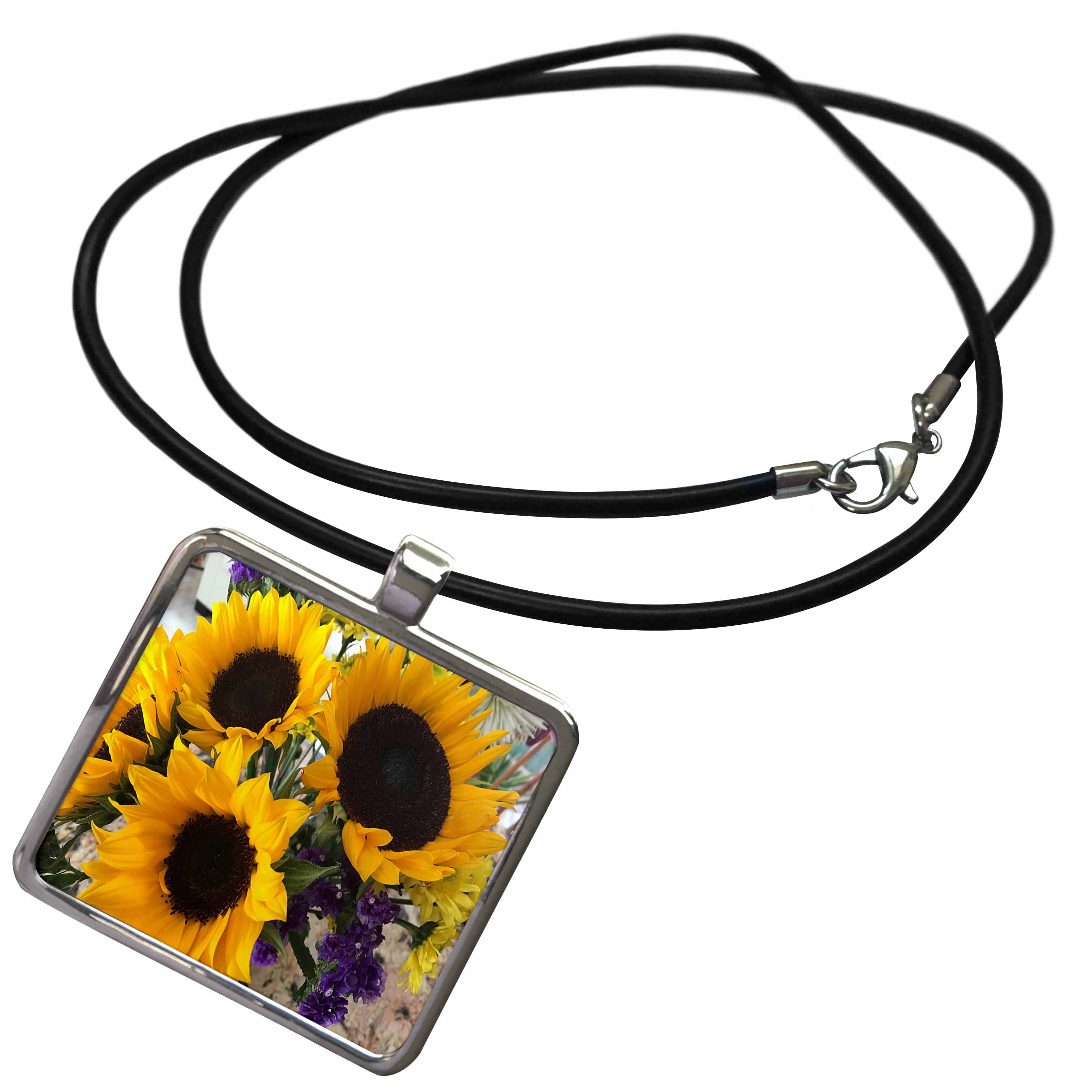3dRose Sunflowers Necklace with Pendant (ncl_256639_1)