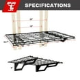 thumbnail image 3 of Shuntong The Atlas 2-Pack 2x3 ft Garage Wall Shelves, 400lbs Heavy Duty Garage Shelving Wall Mounted, 24"x36" Metal Floating Shelf Storage Rack, Hammertone, 3 of 6