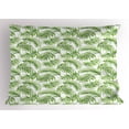 thumbnail image 1 of Palm Leaf Pillow Sham Exotic Pattern with Tropical Leaves in Watercolor Art Style Jungle Luau Hawaii, Decorative Standard Size Printed Pillowcase, 26 X 20 Inches, Fern Green, by Ambesonne, 1 of 2