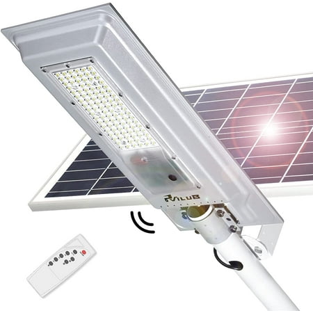 

600W Solar Street Lights IP65 Outdoor Solar Powered Street Lights with Motion Sensor and Remote Control Commercial Parking Lot Light Dusk to Dawn Waterproof for Yard Garden Garage Basketball
