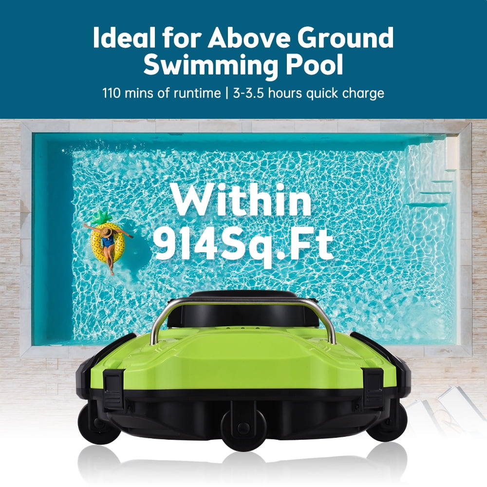 Cordless Robotic Pool Cleaner: Dual-Drive Motors and Rechargeable Battery, Provides Hassle-Free Pool Cleaning.