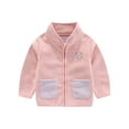 thumbnail image 2 of Antinious Toddler Girls Fleece Warm Casual Long Sleeve Unhooded Leather Outerwear,Sport Coats for Kids,Boys Girls Trench Coat,Pink,120, 2 of 5
