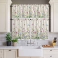thumbnail image 4 of 3 Piece Kitchen Curtains and Valances Set Flower Floral Cafe Curtains 24 Inch Length Blue Pink Daisy Botanical Countryside Valance & Tier Curtain for Living Room Bedroom Window 54"x18"+27"x24"*2, 4 of 6