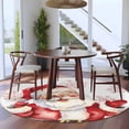 thumbnail image 3 of Round Rugs 8Ft, Red Santa Christmas Round Area Rug Washable Indoor Throw Carpet, Xmas Snowflake Watercolor Large Non Slip Circle Rug for Kids Room RV Home Decor Aesthetic, 3 of 8