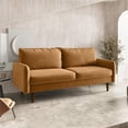 thumbnail image 5 of Pemberly Row 70" Round Arm Upholstered Velvet Sofa in Ginger Brown, 5 of 15