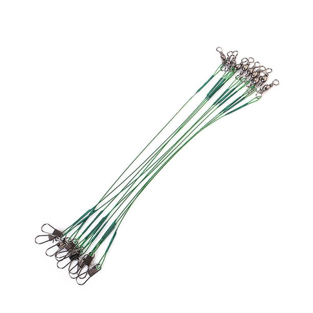 20 piezas señuelo de línea de pesca antimordida, cuerda de rastreo, correa de alambre giratoria (verde 15cm) Ehuebsd Para Estrenar