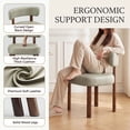 thumbnail image 5 of AFO Upholstered Dining Chair Set of 4, Faux Leather Seat with Solid Wood Legs Ergonomic Curved Back Kitchen Modern Chairs for Dining Room Living Room Cafe Greige, 5 of 12