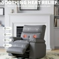 thumbnail image 2 of Aoile Recliner Chair with Massage and Heat, Oversized Swivel Rocking Chair W/Side Pocket for Living Rooms, Bedrooms, Nurseries （37.4"W/Gray), 2 of 8