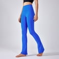 thumbnail image 2 of Pantalones deportivos de yoga: leggings acampanados de cintura alta, nailon y spandex, ropa deportiva elegante, cómodos y elásticos., 2 of 8
