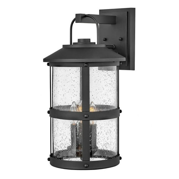 3 Light Large Outdoor Wall Lantern in Coastal Style 10.5 inches Wide By 19.75 inches High-Black Finish-Led Lamping Type Bailey Street Home