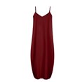 thumbnail image 5 of Lenago Robe Sans Manches Grande Taille pour Femmes Mode Taille Mi-Haute Col en V Sans Manches Couleur Unie Slim Soirée Plage Longue Robe Été Plage Robes en Solde, 5 of 5