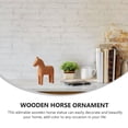 thumbnail image 3 of Small Wooden Horse Ornament Toy Horses Country Decor Car Fairy Figurines Office Child Brown, 3 of 6
