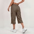 thumbnail image 5 of Resicozy Womens Capris with Pockets Loose Fit Casual Capri Pants Dressy Lightweight Ladies Baggy Cargo Pants for Hiking Coffee M, 5 of 7